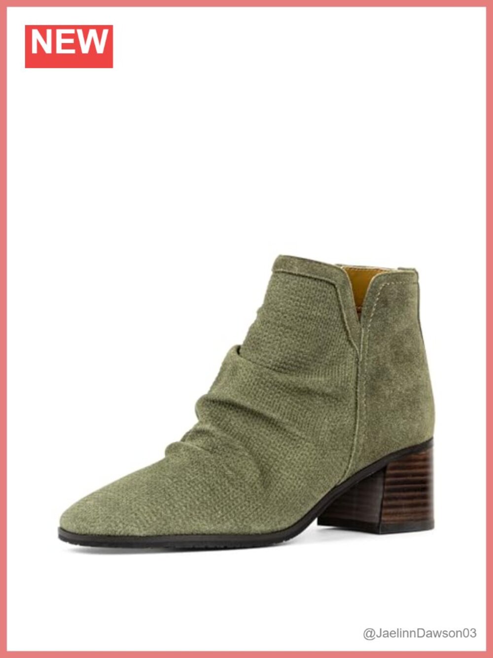 NYDJ Dernnes Embossed Suede Ankle Bootie Block Heel Zip